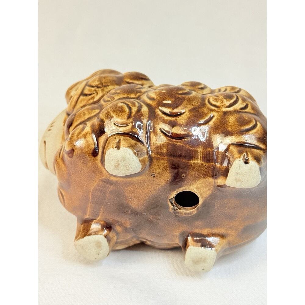 Brown Ceramic Sheep Curly Wool Pot/ Succulent Planter - Picture 9 of 9